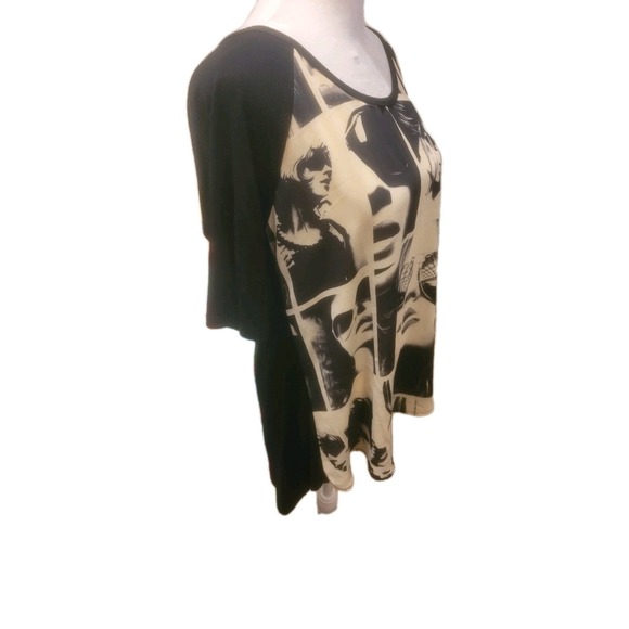 Dressbarn Shirt Women's Size M Knit Top Graphic Print Boxy Relaxed Made USA - Picture 6 of 7